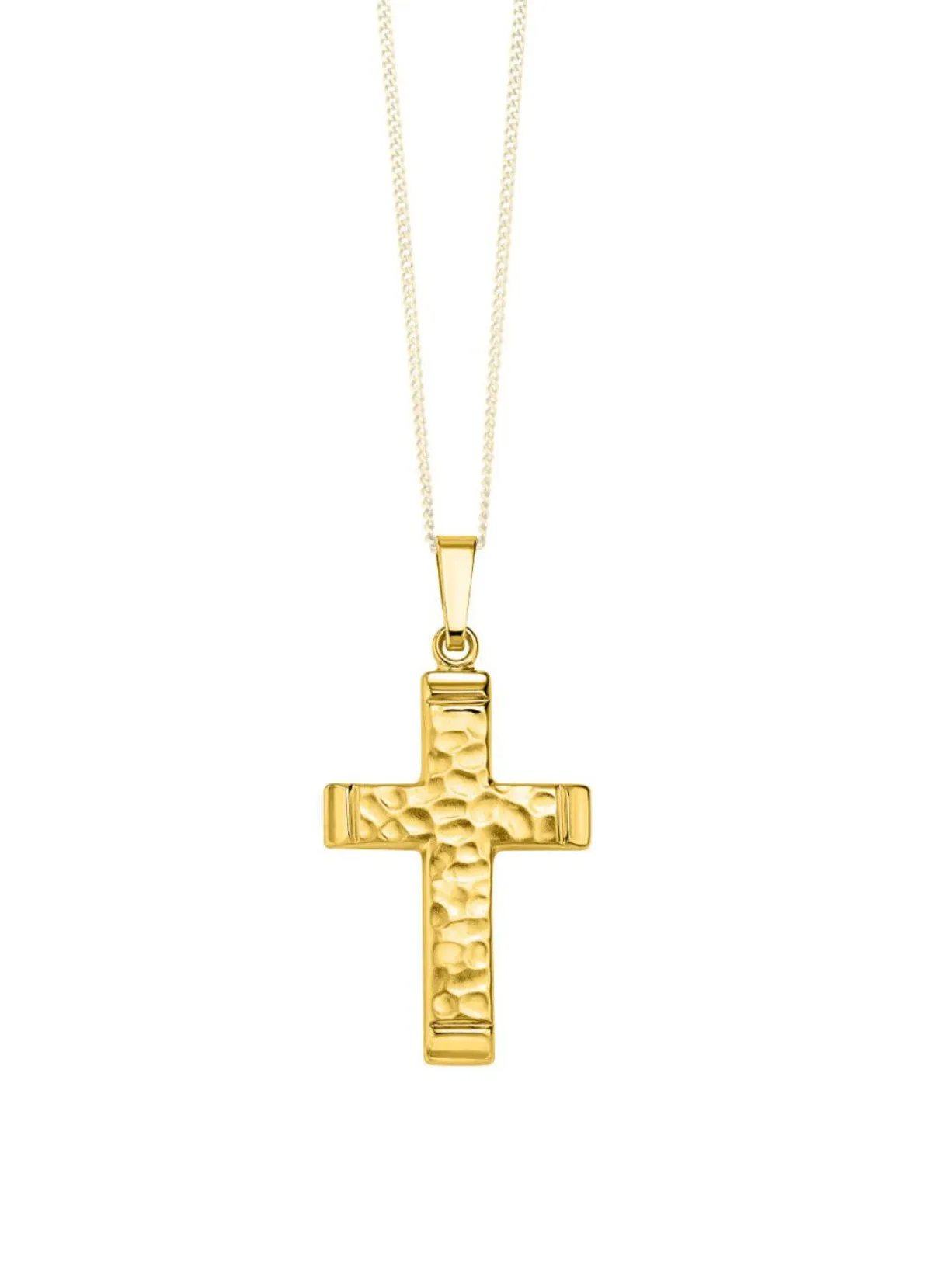 Herren BADER Gehämmerter Kreuz-Anhänger aus Gold