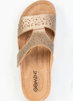 Damen Gemini , bequeme Damen-Pantoletten, Weite G, mit Klettverschluss