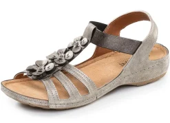 Damen Gemini , modische Damen-Sandalen, Weite G, mit Blüten-Applikationen