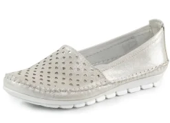 Damen Gemini Mokassin-Slipper aus weichem, glänzend geprägtem Nappaleder