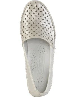 Damen Gemini Mokassin-Slipper aus weichem, glänzend geprägtem Nappaleder