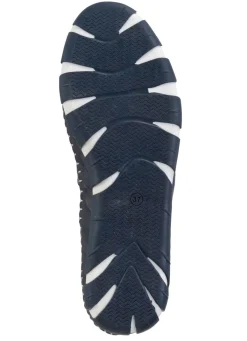 Damen Gemini Slipper mit dezenter Knitter-Struktur und bunten Leder-Blüten