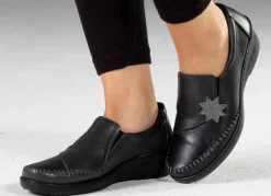 Damen Gemini Slipper mit Leder-Applikation