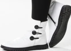 Damen Gemini Stiefelette mit Raffung und dekorativen Knöpfen