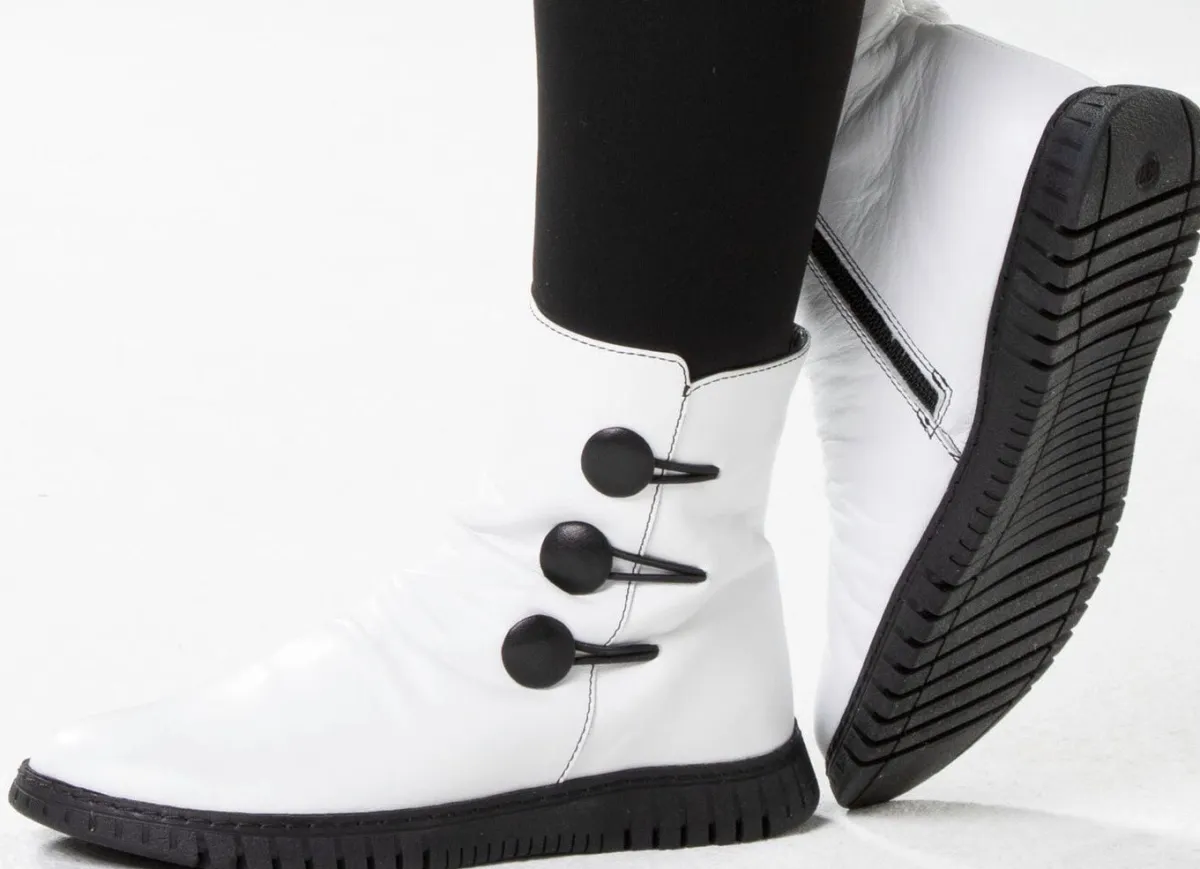 Damen Gemini Stiefelette mit Raffung und dekorativen Knöpfen