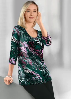 Damen KLAUS MODELLE MADE IN GERMANY Geschmackvolles Shirt mit 3/4-langen Ärmeln