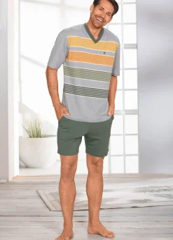 Herren HAJO NACHTMODE Hajo Shorty mit V-Ausschnitt