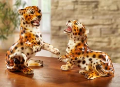 BADER Handbemalte Leoparden aus Keramik