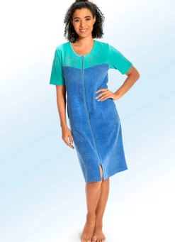 Damen BADER Hauskleid mit Schmucksteinzier