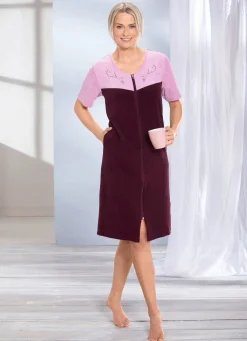 Damen BADER Hauskleid mit Schmucksteinzier