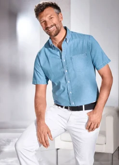 Herren BADER Hemd mit Button-Down-Kragen