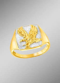 Herren BADER Herrenring Adler mit 3 Diamanten