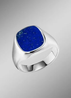 Herren BADER Herrenring aus Silber mit echtem Lapislazuli