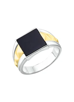 Herren BADER Herrenring in Bicolor mit Achat