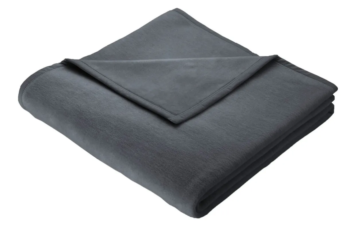 BADER Hochwertige Schlafdecke mit Veloursband-Einfassung