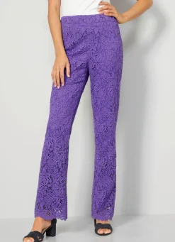 Damen BADER Hose aus floraler Spitze