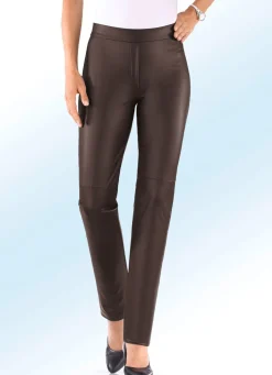 Damen KLAUS MODELLE MADE IN GERMANY Hose aus softem Nappaleder-Imitat