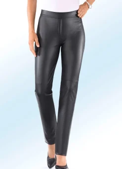 Damen KLAUS MODELLE MADE IN GERMANY Hose aus softem Nappaleder-Imitat