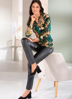 Damen KLAUS MODELLE MADE IN GERMANY Hose aus softem Nappaleder-Imitat
