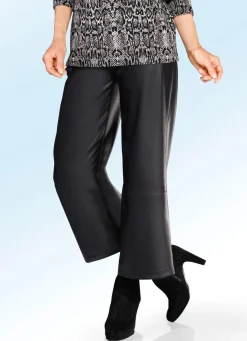 Damen KLAUS MODELLE MADE IN GERMANY Hose aus softem Nappaleder-Imitat