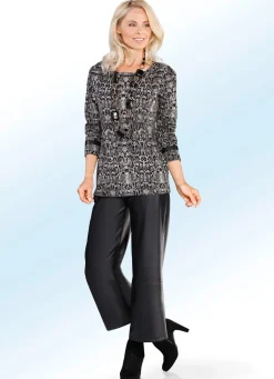 Damen KLAUS MODELLE MADE IN GERMANY Hose aus softem Nappaleder-Imitat