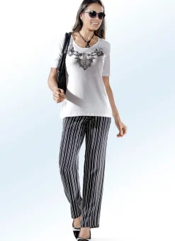 Damen ELENA EDEN Hose mit aktueller Streifendessinierung