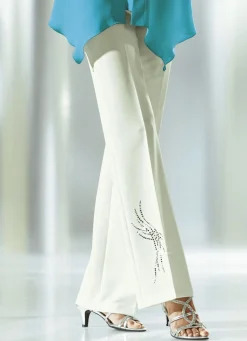 Damen KLAUS MODELLE MADE IN GERMANY Hose mit schmückendem Strasszier-Motiv