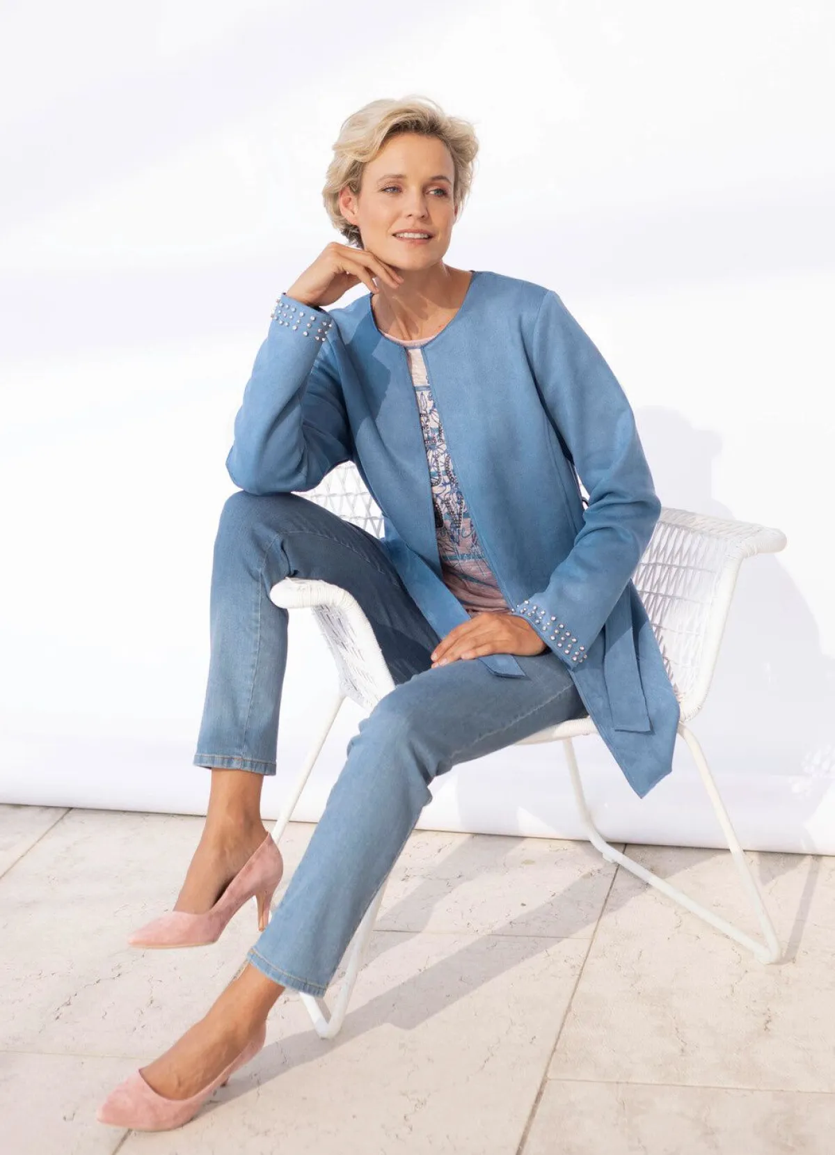 Damen laurakent Jacke mit offener Kantenverarbeitung