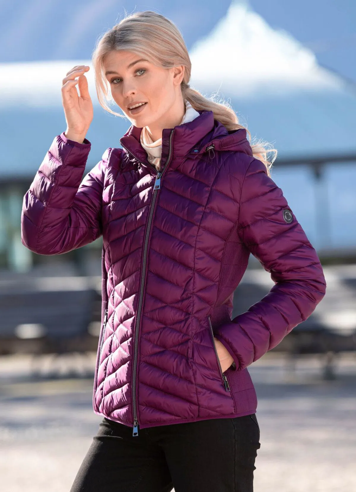 Damen Barbara Lebek Jacke mit 2-Wege-Reißverschluss