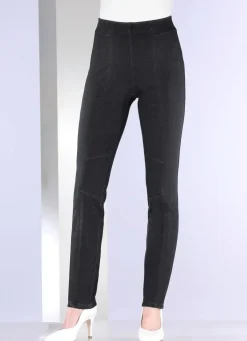 Damen COSMA Jersey-Hose in Denim-Optik