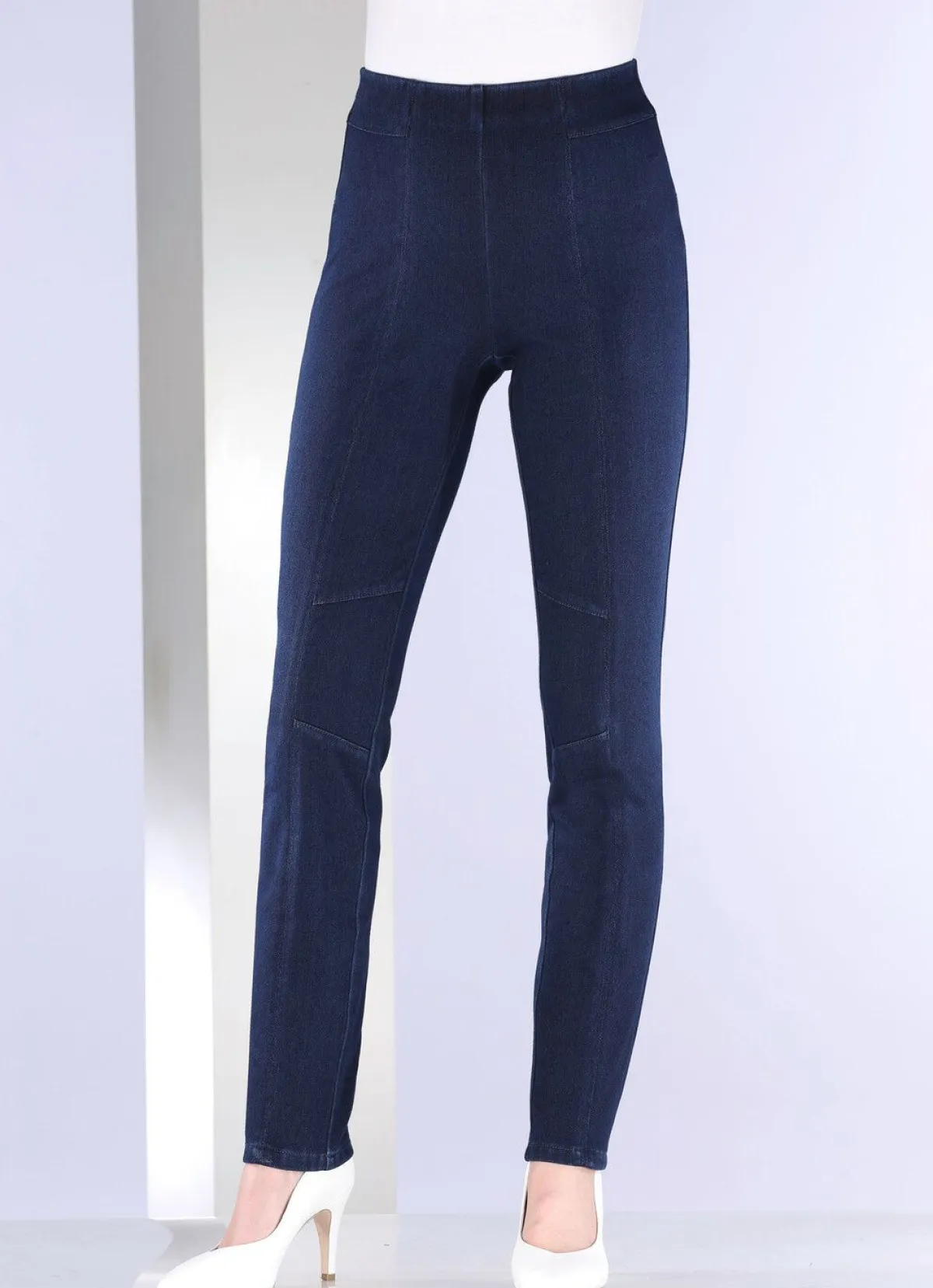 Damen COSMA Jersey-Hose in Denim-Optik
