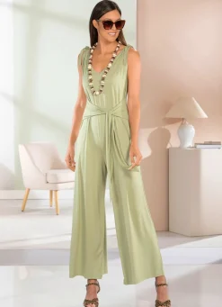 Damen laurakent Jumpsuit mit angenähtem Hüftbindegürtel in 3 Farben