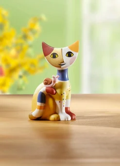 GOEBEL Katze mit Schnecke aus hochwertigem Porzellan