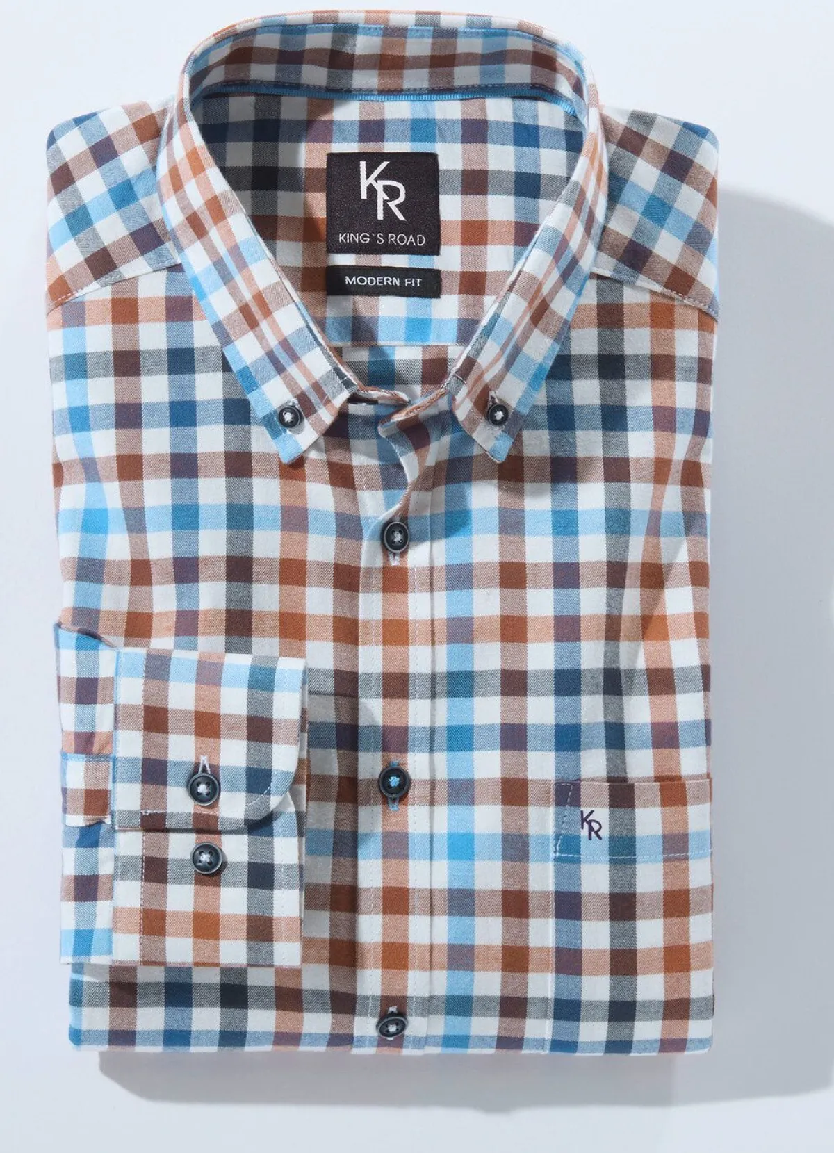 Herren BADER "King's Road"-Hemd mit Button-Down-Kragen in 4 Farben