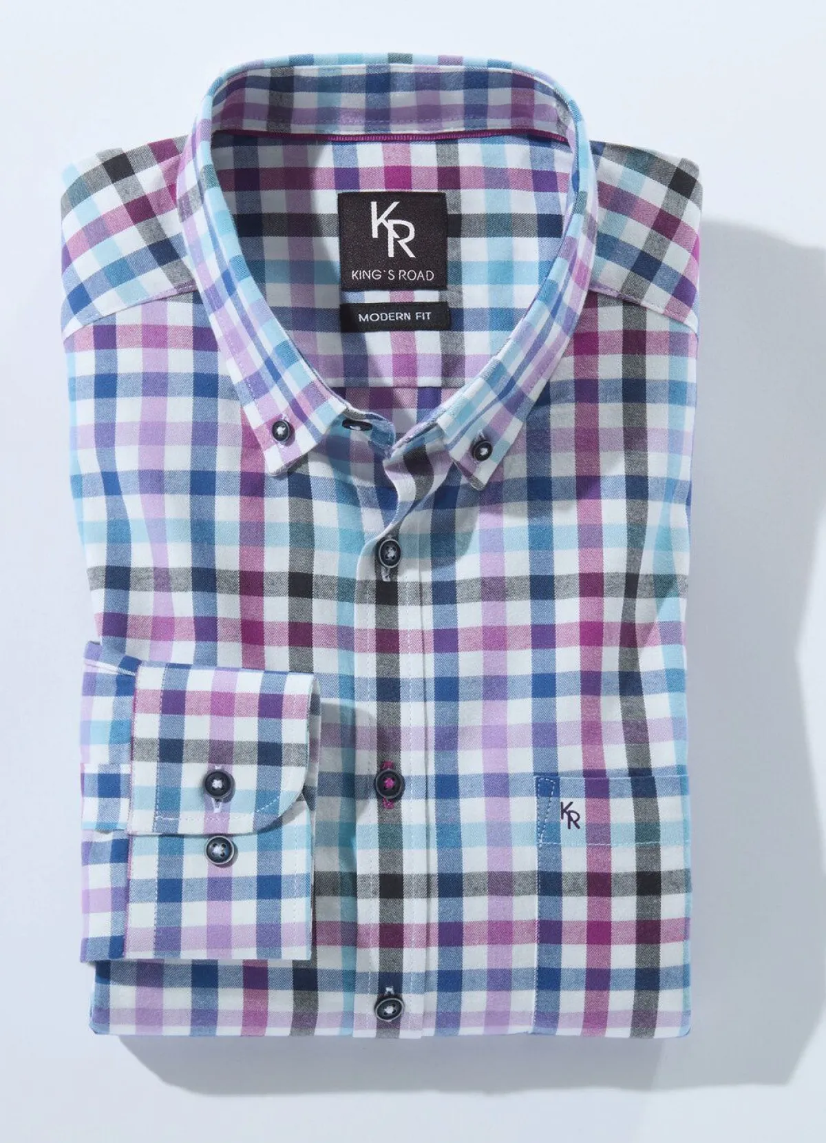 Herren BADER "King's Road"-Hemd mit Button-Down-Kragen in 4 Farben