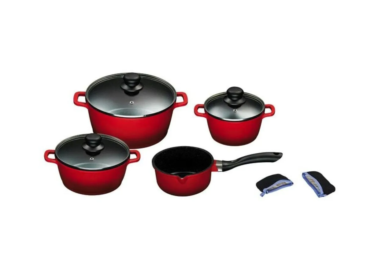 BADER "KING" 9-teiliges Aluguss-Kochtopf-Set mit FUSION® keramischer Antihaftbeschichtung