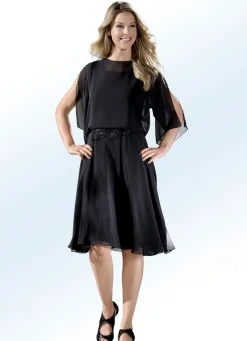Damen BADER Kleid mit dekorativer Perlenzier
