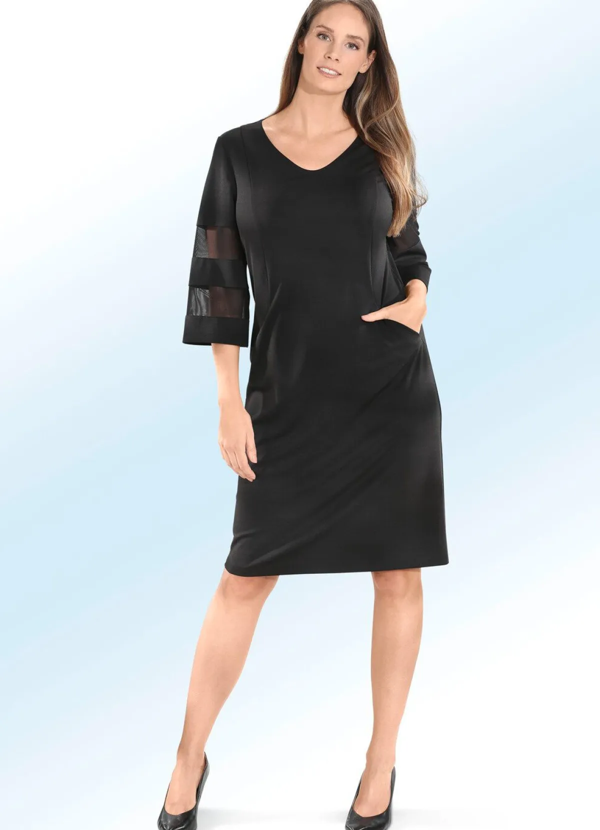 Damen KLAUS MODELLE MADE IN GERMANY Kleid mit Trompetenärmeln