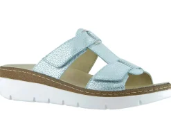 Damen KLAUS MODELLE MADE IN GERMANY Klett-Pantolette "Cara" aus geprägtem Echtleder