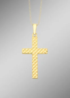 Herren BADER Kreuz-Anhänger mit Diamantmuster