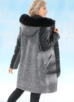 Damen BADER Kurzmantel im angesagten Materialmix
