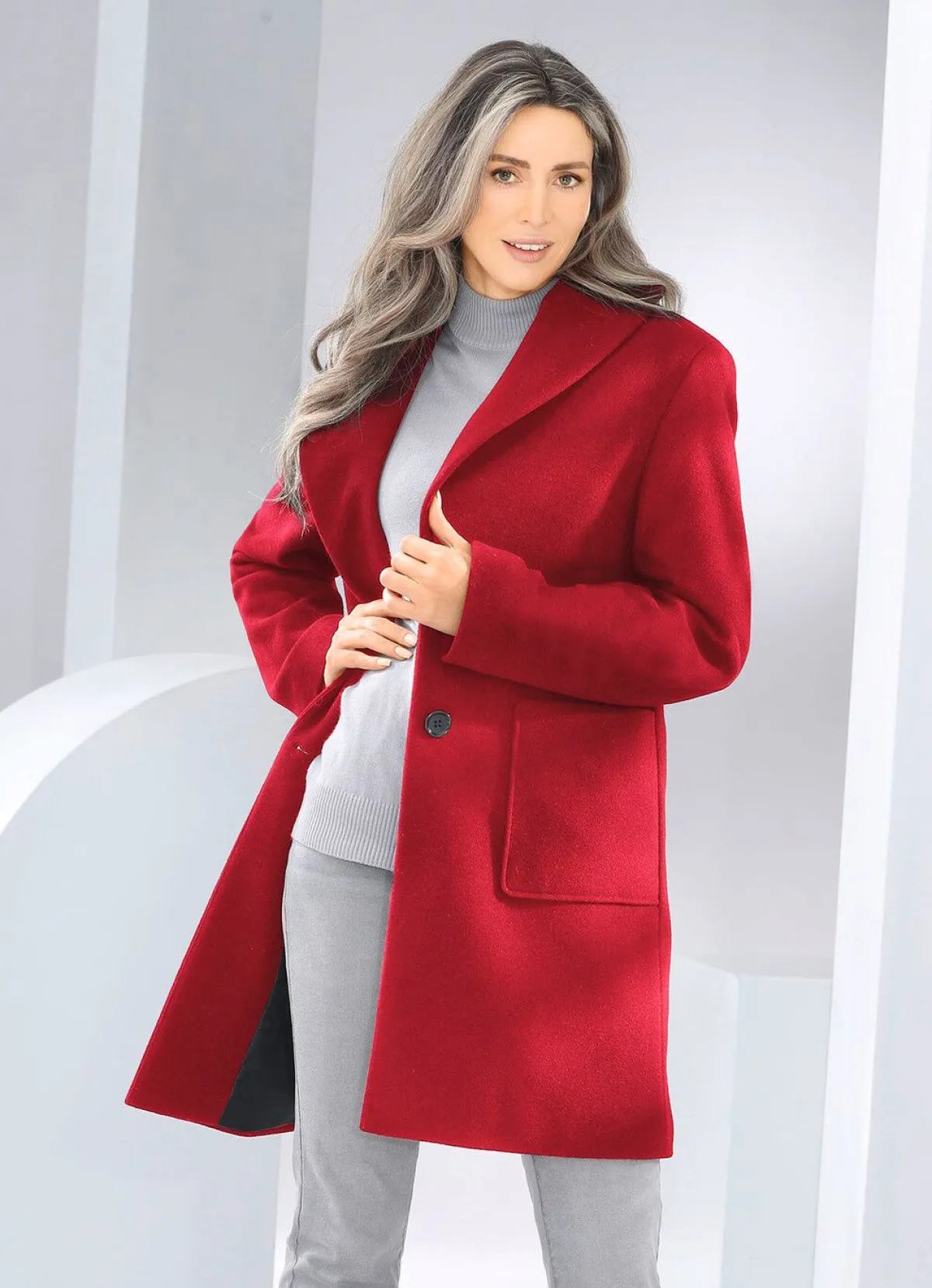Damen BADER Kurzmantel mit Knopfleiste