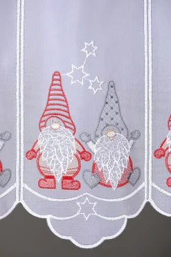 PLAUENER STICKEREI Kurzstore mit gebogtem Abschluss