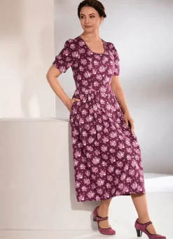 Damen ROSE-DIRNDL Landhauskleid mit Schmuckknöpfen