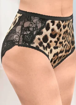 Damen LAURINA Dreierpack Slips mit Raubtierdessin