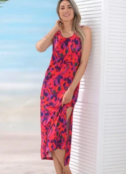 Damen LAURINA Kleid mit farbbrillantem Druckdessin, ärmellos