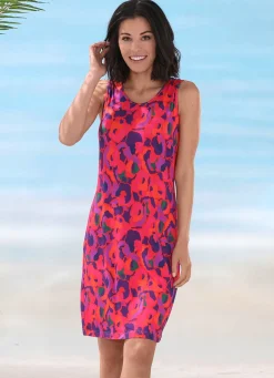 Damen LAURINA Kleid mit farbbrillantem Druckdessin, ärmellos