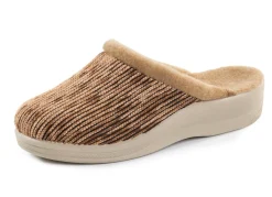 Damen LAURINA Pantoffel aus changierendem Cord-Material mit Filzbesatz