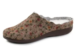 Damen LAURINA Pantoffel aus floral bedrucktem Filzmaterial