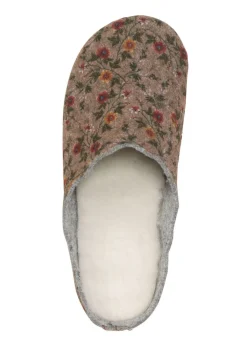 Damen LAURINA Pantoffel aus floral bedrucktem Filzmaterial